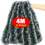 60/2M Christmas Tinsel Ribbons Garland Green Cane Wreath Xmas Tree Hanging Pendent Ornaments Wedding Party Home Decor Supplies