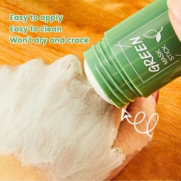 Green Tea Mask Stick Remove Blackheads Acne Deep Cleansing Purifying Clay Mask Oil Control Solid Mask Moisturizing Skin Care (Copy)