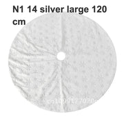 Hong Kong Love Christmas Tree Skirt round Plush Snowflake Design Home Decorations Short Apron