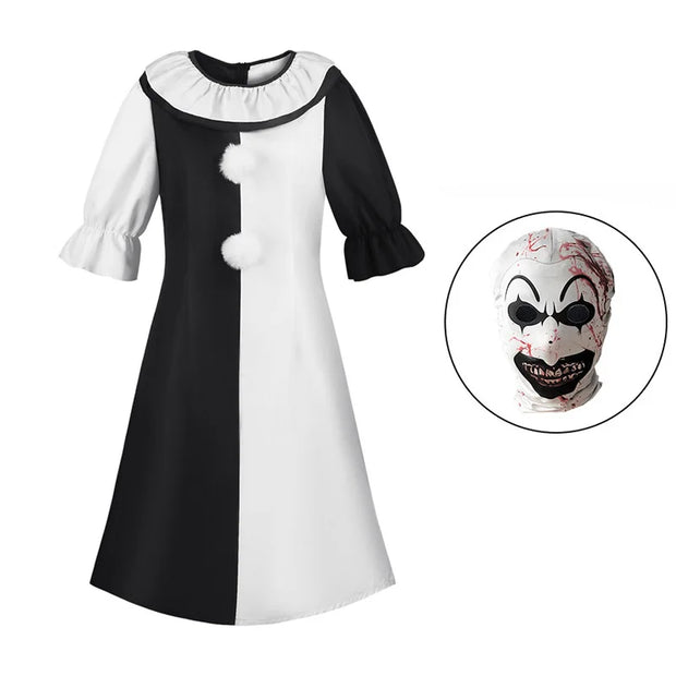 Terrifier Clown Cosplay Costume Adult Men Women Horror Carnival Party Dress Hat Mask Killer Clowns Jumpsuit Halloween Costumes