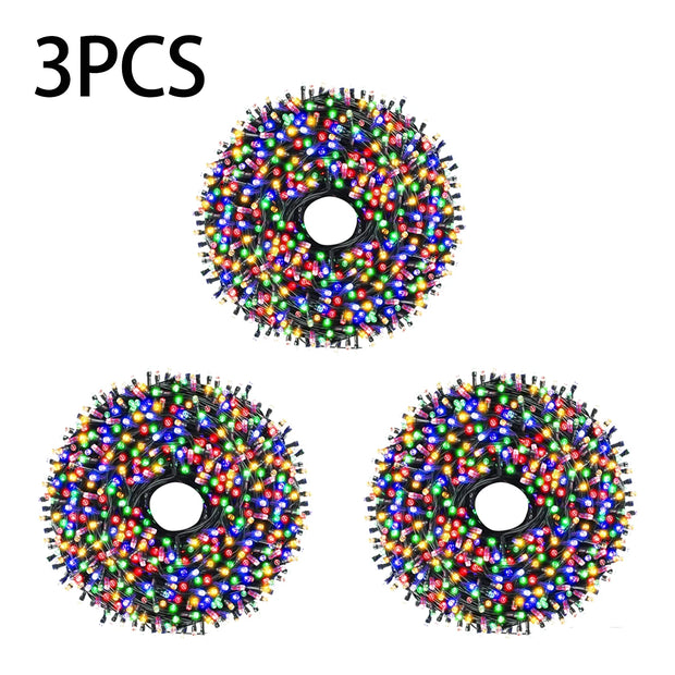 1/2/3Pcs LED String Light 10M/20M/30M Christmas Tree Fairy Outdoor Festoon 220V EU Plug/110V US Plug,Party Decor Lamp CW/WW/RGB