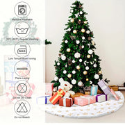1/3pcs Festive Polyester Christmas Tree Skirt with Snowflake Design- Perfect for Home, Hotel & Shopping Mall Holiday Decorations