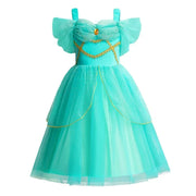 Jasmine Costume for Kids Girl Fancy Birthday Party Gown Princess Dress Carnival Children Clothing 2024 New Halloween Disguise