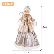 Christmas Tree Decor Sequin Mrs Claus Figurines Home Decoration Christmas Holiday Collection 48CM Standing Grandma Santa Claus