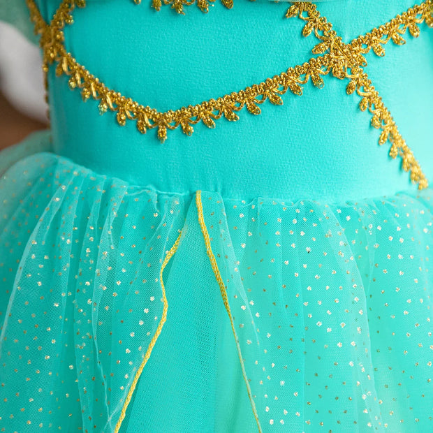 Jasmine Costume for Kids Girl Fancy Birthday Party Gown Princess Dress Carnival Children Clothing 2024 New Halloween Disguise