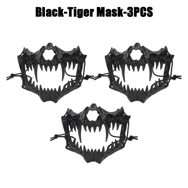 Halloween Skull Party Mask Anime Dragon God Skeleton Half Face Masks Bone Skull Animals Mask Cosplay Dance Prom Costume Props