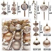 29/36/40pcs Champagne Special-shaped Christmas Ball Ornaments Christmas Tree Party Decoration New Year Christmas Spheres Pendant