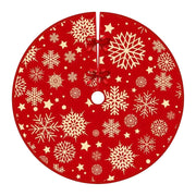 35.4inch Christmas Tree Skirts Snowflake Pattern Xmas Tree Bottom Decor Mat Christmas Tree Decoration Indoor Outdoor Decor
