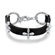 Hip Hop Rock PU Leather Bracelet Men and Women Punk Spikes Rivets Skull Heart Cross Creative Party Bracelet Jewelry Accessories