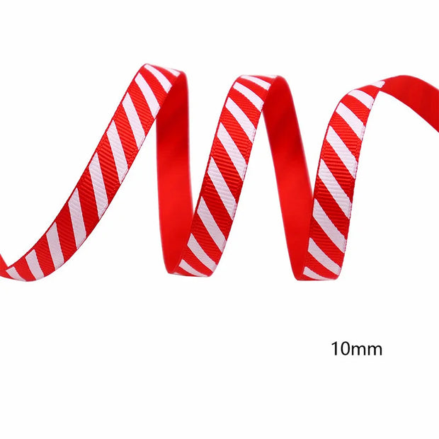 10 Yards Red White Candy Garland Gifts Wrapping Wreaths Bows Gift Box Bag Christmas Ribbon Red White Stripes Wholesale