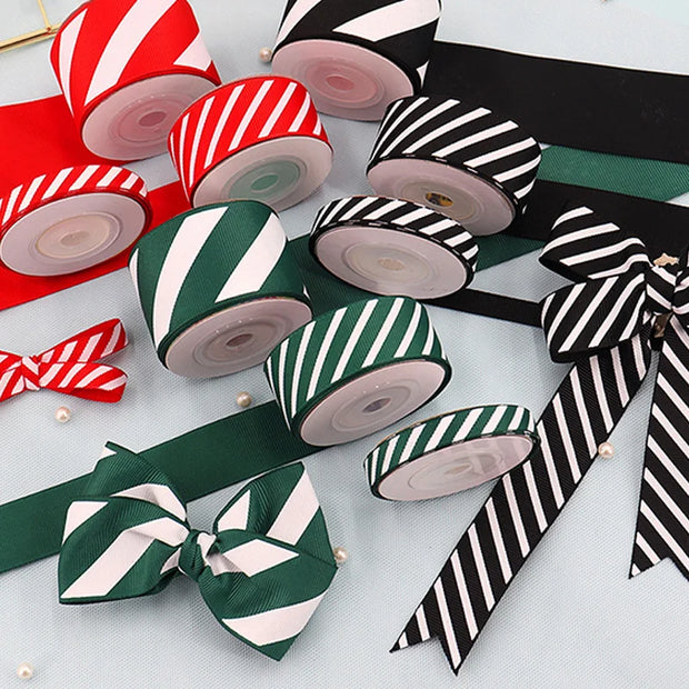 10 Yards Red White Candy Garland Gifts Wrapping Wreaths Bows Gift Box Bag Christmas Ribbon Red White Stripes Wholesale