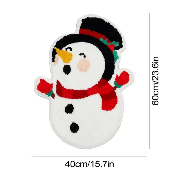 VIKAMA Christmas Gingerbread House Floor Mat Entrance Non Slip Water Absorbent Easy To Clean Festive Atmosphere Decorat Carpet
