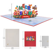 Pop Up Christmas Card, 3D Holidays Greeting Cards, New Year Card