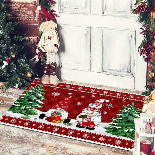 Christmas Floor Mat Entrance Doormat Bedroom Bath Toilet Anti Slip Carpet 2024 Merry Christmas Decoration for Home New Year Gift