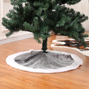 Christmas Tree Skirt, 1pcs 90cm Christmas Tree Mat Plush Faux Fur Xmas Tree Skirt Base Cover Home Christmas New Year Party Decor