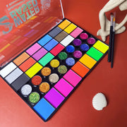 42 Colors Face Body Painting Set,Water Soluble UV Neon Face Paint Art Makeup,Fluorescent Glitter Festivals Halloween Paint Set