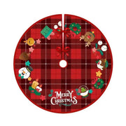 90CM Cartoon Christmas Tree Skirt Crafts Tree Surround Base Set Merry Christmas Decorations for Home Xmas Ornaments Navidad