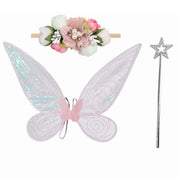 Flower Girls Fairy Tutu Dress with Wings Halloween Cosplay Butterfly Fairy Costume for Kids Birthday Party Tulle Princess Dress
