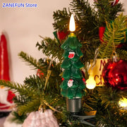 Christmas Tree LED Candles Green Led Candle Sticks with Timer Remote Control Christmas Tree 3D Flickering Flameless LED Candles