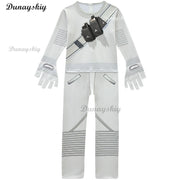 Fortnites DJ Marshmello Cosplay Halloween Costume with Boys Girls 842 Jumpsuit Carnival Party Electric Syllables Bodysuit