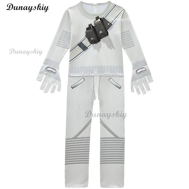 Fortnites DJ Marshmello Cosplay Halloween Costume with Boys Girls 842 Jumpsuit Carnival Party Electric Syllables Bodysuit