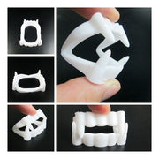 10Pcs Halloween Vampire Denture Luminous Fake Teeth Dress Up Props Horror Zombie Teeth Grim Reaper Braces Glow Party Supplies