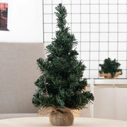 Mini Christmas Trees Green Artificial Plants Home Desktop Ornaments Window Christmas Artificial Potted Plants Burlap Decoration