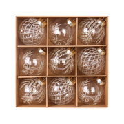 9Pcs 8cm Wine Red Christmas Ball Ornaments Dark Green White Christmas Tree Party Decoration New Christmas Spheres Pendant