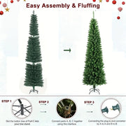 Artificial Christmas Tree Pointed Head PVC Pencil Green Christmas Tree 1.2m To 2.7m Home Christmas Atmosphere Decoration Supplie