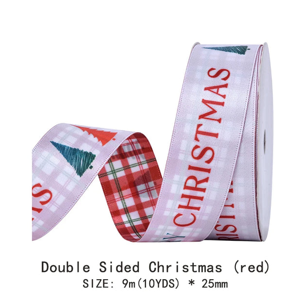 10 Yards/Roll Christmas Series Ribbon Festive Atmosphere Tree Decoration Xmas Gifts Packaging DIY Handmade material Cake Baking
