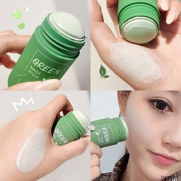 Green Tea Mask Stick Remove Blackheads Acne Deep Cleansing Purifying Clay Mask Oil Control Solid Mask Moisturizing Skin Care (Copy)