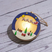 Christmas Wood Luminous Light Pendant Tabletop Decoration Christmas Ornament Holiday Home Wooden Christmas Tree Decoration