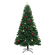 Artificial Christmas Tree with Remote Control Green Holiday Tree for Living Room Office Party Decoration, Premium Hinged Artific