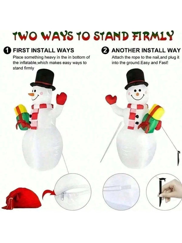 Christmas Decor Inflatable Model Santa Snowman Built-in LED Lights Xmas Party Indoor Outdoor Party & Holiday DIY Decorations