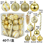 29/36/40pcs Champagne Special-shaped Christmas Ball Ornaments Christmas Tree Party Decoration New Year Christmas Spheres Pendant