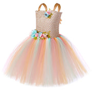 Flower Girls Fairy Tutu Dress with Wings Halloween Cosplay Butterfly Fairy Costume for Kids Birthday Party Tulle Princess Dress