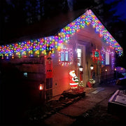 Solar Christmas Decorations Light Outdoor Waterproof Fairy String Curtain Lights for Xmas Eaves Window Party Yard Garden Indoor