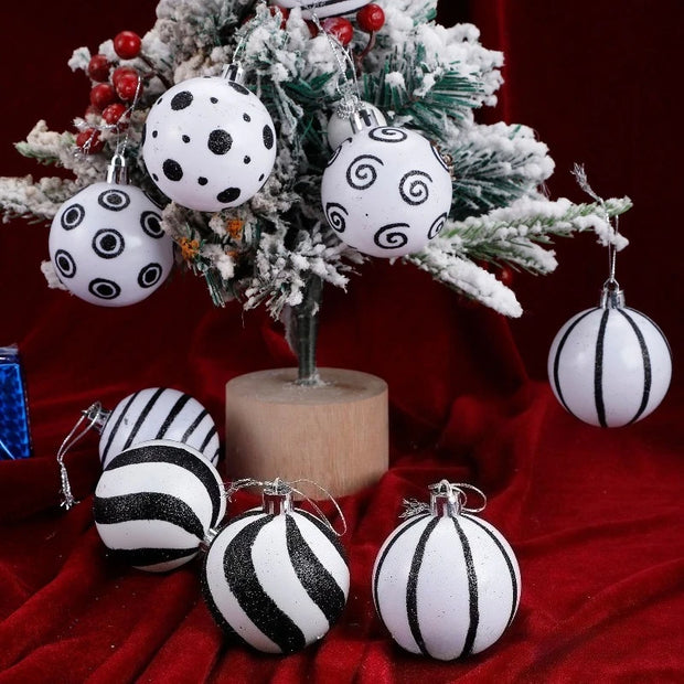 12pcs Christmas Ball Decoration Set 6cm Painted Electroplated Shiny Christmas Tree Decoration Ball Christmas Ball Party Pendants