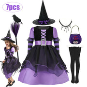 Girls Cospaly Ghost Bride Black Red Costume Kids Corpse Bride Costumes Children Vampire Toddler Punky Halloween Witch Costume
