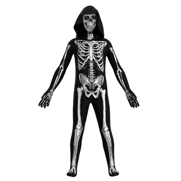 Elastic Halloween Cosplay Costume Separate Headgear Festival Cosplay Clothing Props Carnival Party Dress Up Skull Bodysuits