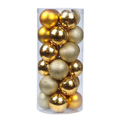 New 3/4/6/8cm Christmas Ball Ornaments Set Painted Plastics Christmas Tree Pendant Decoration Christmas Decoration Accessories