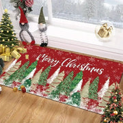 VIKAMA Christmas Decorative Rug, Durable and Non-Slip Christmas Tree Bathroom Door Mat, Entrance Door Mat, Home Decor