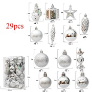29/36/40pcs Christmas Ball Silver Red Christmas Tree Hanging Pendants Printed Special-shaped Gold Christmas Spheres 2024 New