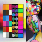 42 Colors Face Body Painting Set,Water Soluble UV Neon Face Paint Art Makeup,Fluorescent Glitter Festivals Halloween Paint Set