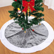 Christmas Tree Skirt, 1pcs 90cm Christmas Tree Mat Plush Faux Fur Xmas Tree Skirt Base Cover Home Christmas New Year Party Decor