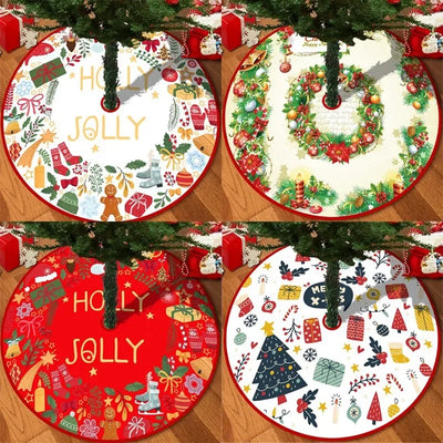 Christmas Tree Skirt Classic Christmas Tree Carpet Base Mat Xmas Trees Skirts Base Cover Home Indoor Party New Year Decorations