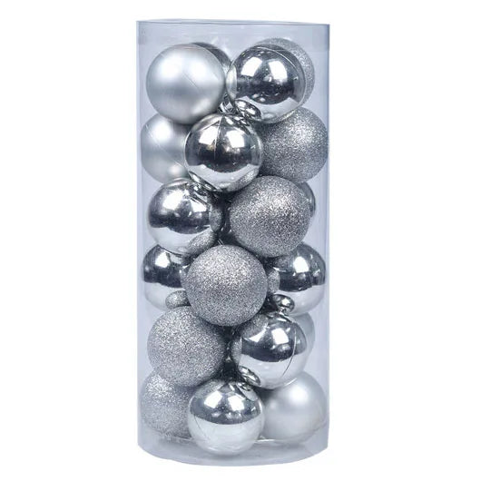 New 3/4/6/8cm Christmas Ball Ornaments Set Painted Plastics Christmas Tree Pendant Decoration Christmas Decoration Accessories