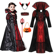 Gothic Vampire Costume for Baby Girls Halloween Princess Party Clothes Kids Cosplay Dress Children Masquerade Devil Ghost Outfit