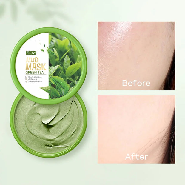 Green Tea Skin Care Set Oil Control fresh Serum Day Cream Repair Face Nourish Toner Cleaning Mud Mask Skin Care suit