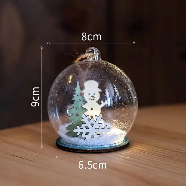 Luminous Lamp Hanging Decorations Christmas Ornaments Glass Lamp Balls Hanging Balls Santa Claus Reindeer Snowman Ornaments